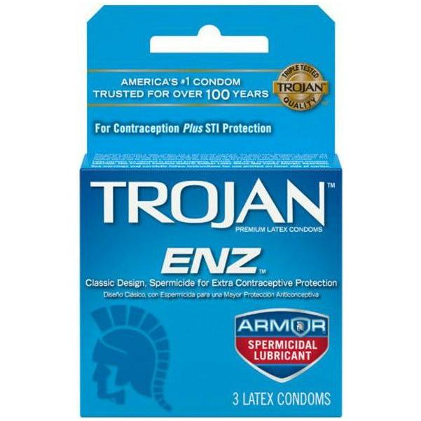 Trojan ENZ Armour Spermicidal Condoms 3 Pack