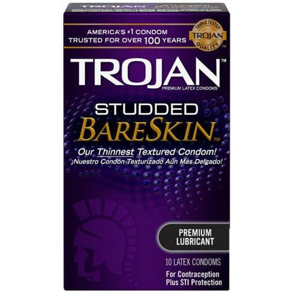 Trojan Studded Bare Skin Condoms 10 Pack