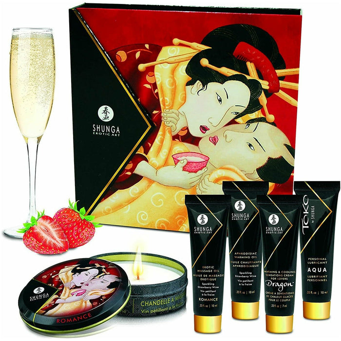 Shunga Geisha's Secret Kit Sparkling Strawberry Wine