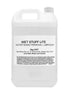Wet Stuff Lite lubricant in a 5kg clear plastic container with a white label and black text.