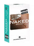 Four Seasons Naked Shiver condoms 12 pack, featuring a sleek white box with teal accents and a clear window.