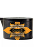 Kama Sutra coconut pineapple massage candle in a black tin with orange floral design, 170g.