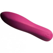 Rocks Off Jira vibrator in a sleek, curved design, featuring a vibrant pink silicone finish.