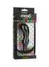 Doc Johnson Mood Naughty Butt Plug in black silicone, displayed in a colorful polka dot packaging.