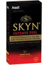 Lifestyles Skyn Intense Feel non-latex condoms, 10 pack, featuring a black and gold box with product details.