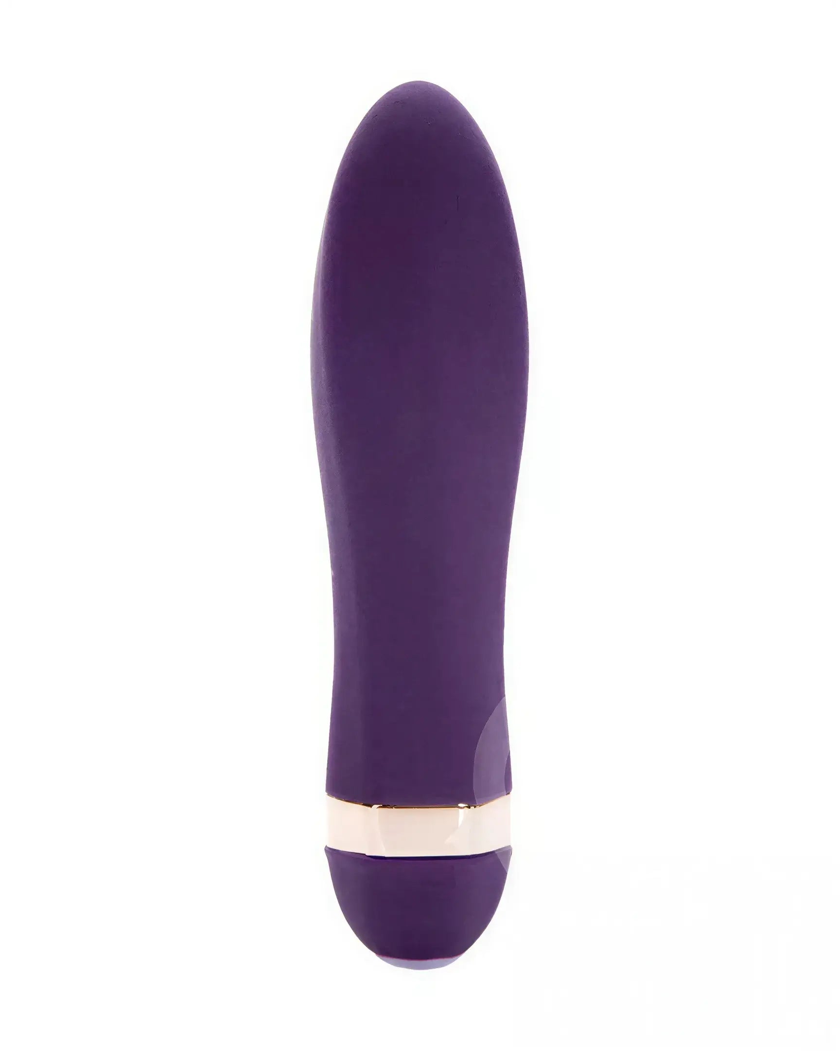 Rocks Off Twister vibrator in purple with a smooth surface and gold accent band near the base.