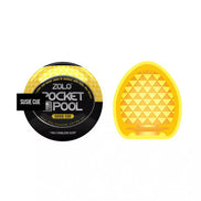 Zolo Pocket Pool Susie Cue in a yellow case with a textured surface and a triangular design.