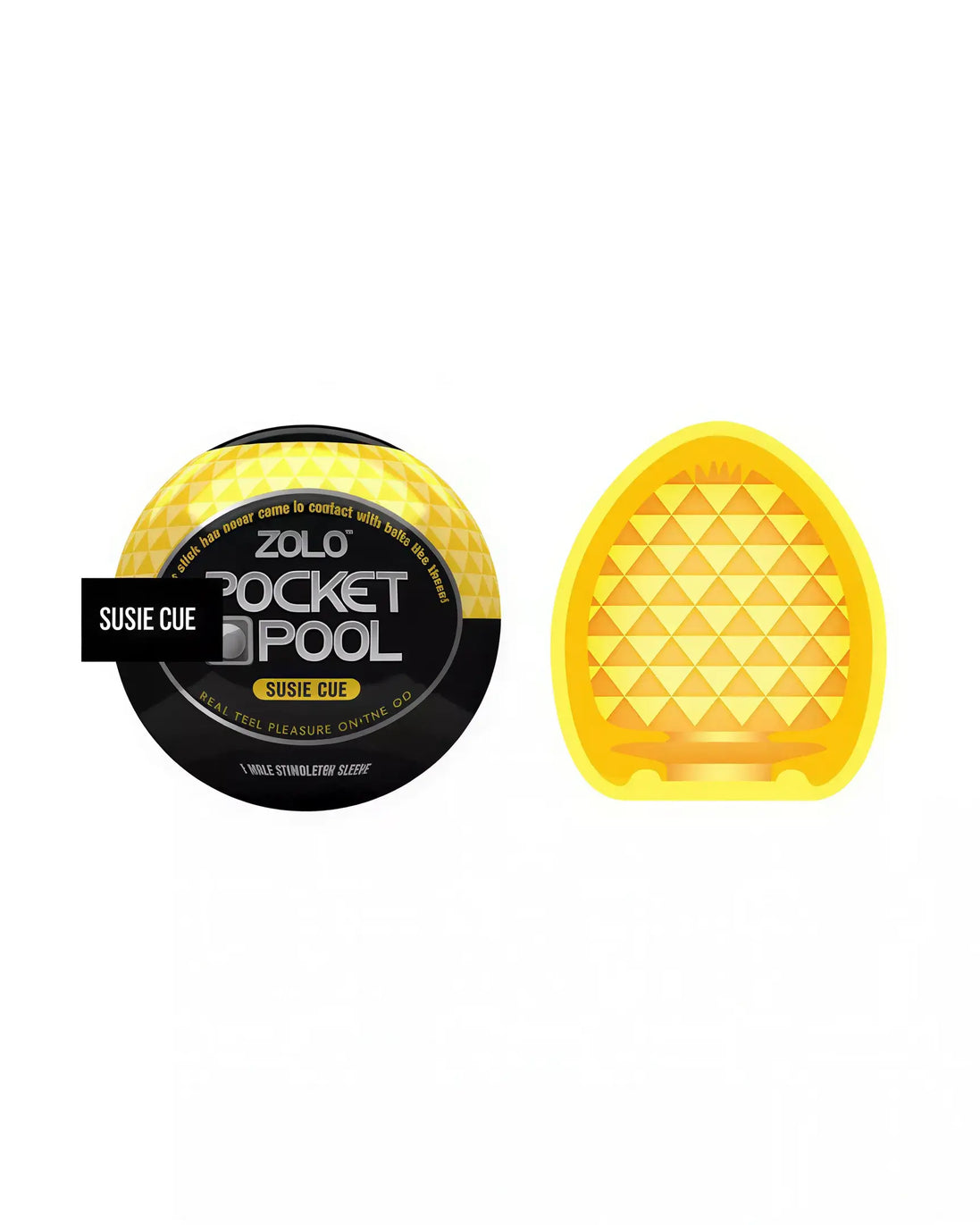 Zolo Pocket Pool Susie Cue in a yellow case with a textured surface and a triangular design.