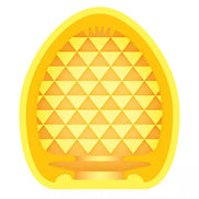 Zolo Pocket Pool Susie Cue, featuring a yellow triangular pattern and smooth rounded edges, designed for compact storage.