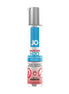 System Jo H2O warming lubricant in a 30 ml clear bottle with a silver pump and blue and pink labeling.