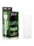 Zolo Twist Anaconda masturbator in a clear cylindrical design with textured surface, displayed with packaging.