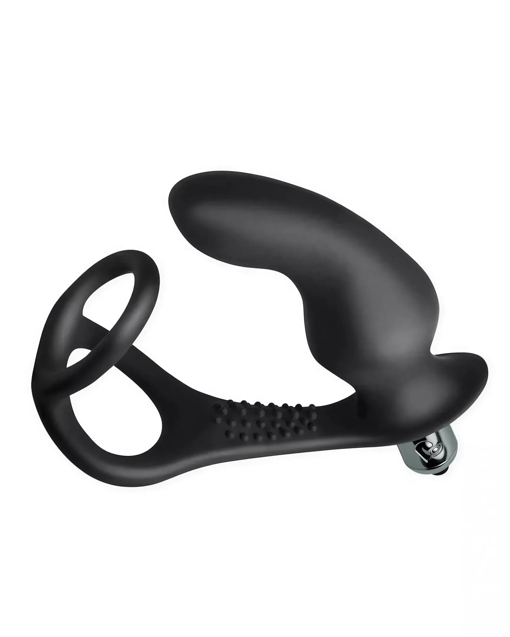Rocks Off Zen Pro in black, featuring a curved design, textured grip, and a vibrating bullet for stimulation.