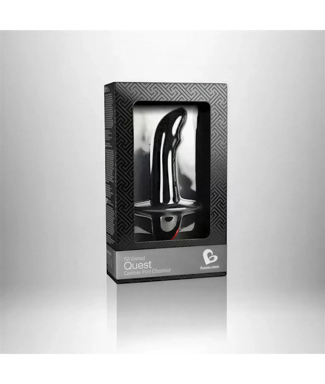 Rocks Off Quest prostate bullet in sleek black packaging with a geometric design and product details on the front.