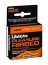 Lifestyles ribbed condoms 3 pack with black and orange packaging, featuring ribbed texture for enhanced stimulation.