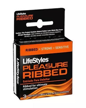 Lifestyles Ribbed Condoms 3 Pack