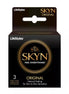 Lifestyles Skyn Original non-latex condoms 3 pack in a black box with gold accents and product details.