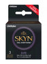 Lifestyles Skyn Elite ultra thin non-latex condoms 3 pack in a black and purple box with product details.
