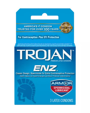 Trojan ENZ Armour Spermicidal Condoms 3 Pack