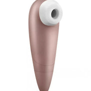 Satisfyer Number One in rose gold with a white silicone tip, designed for targeted stimulation.
