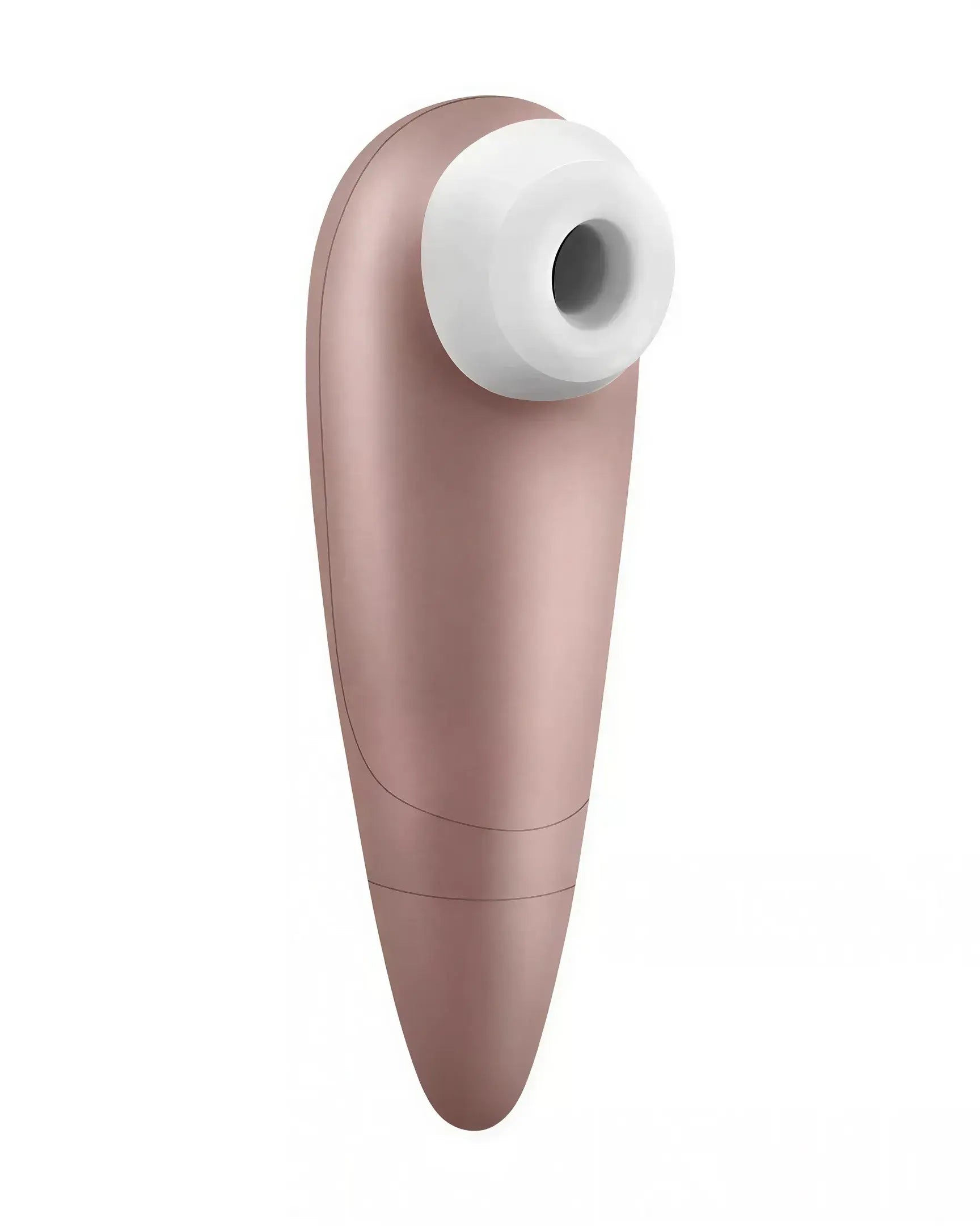 Satisfyer Number One in rose gold with a white silicone tip, designed for targeted stimulation.