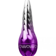 Rocks Off Joycicles vibrator in a sleek purple and silver design with a tapered shape and decorative band.