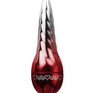 Rocks Off Joycicles vibrator in a sleek red and silver design, featuring a tapered shape and decorative heart pattern.