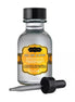 Kama Sutra Oil of Love kissable body oil in coconut pineapple scent, 22ml bottle with dropper cap.