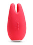Gala by We-Vibe in bright pink silicone with three control buttons on the front, designed for intimate use.