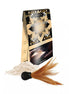 Kama Sutra Honey Dust kissable body powder in Vanilla Crème with a feather applicator and powder spilling from the box.