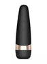 Satisfyer Pro 3 Plus in black with gold accents, featuring control buttons on the front.