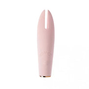 Luxury clit vibrator in soft pink color with a sleek design and a split tip for targeted stimulation.