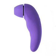 Purple Electra sucking vibrator with a curved design and rounded tip, featuring a smooth finish.