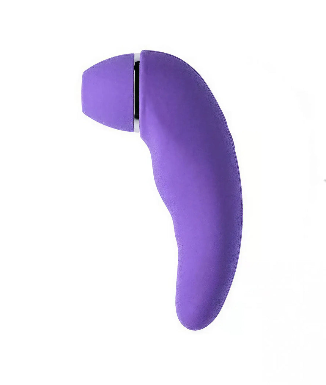 Purple Electra sucking vibrator with a curved design and rounded tip, featuring a smooth finish.