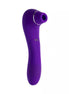 Purple Calla sucking vibrator with a curved design and a rounded tip, featuring two control buttons on the side.