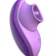 Fantasy For Her silicone fun tongue in purple, featuring a curved design with textured tip for stimulation.