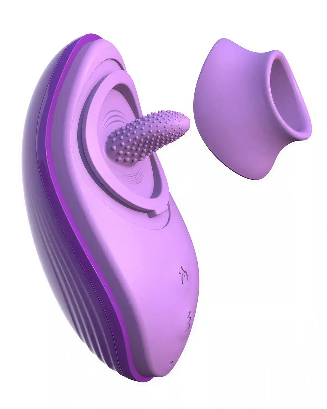 Fantasy For Her silicone fun tongue in purple with a textured tip and removable sleeve.