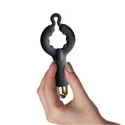 Rocks Off Silhouette Dark Desires Be Mine Kit, featuring a black silicone design held in a hand.