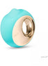 Lelo Ora 3 vibrator in teal and cream, featuring a circular design with a gold accent.