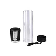 Share Satisfaction Evolve Apex penis pump with a clear cylinder, black base, control panel, and power cord.