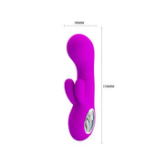 Valentine dual ear rabbit vibe in vibrant purple, featuring a smooth design and dimensions of 38mm by 154mm.