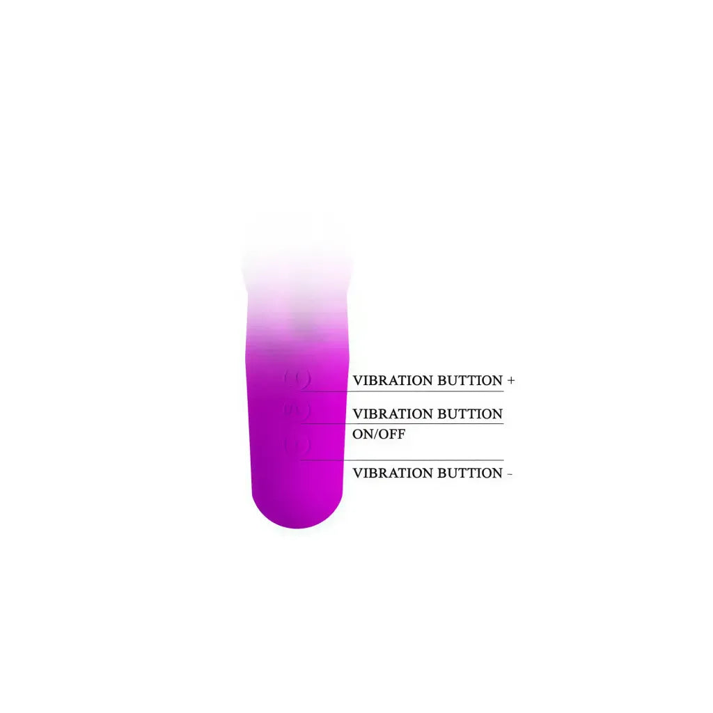 Valentine dual ear rabbit vibe in purple with three vibration buttons labeled for control.