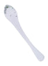 Lucent Luna curved glass massager, 7.6 inches long, featuring a smooth, transparent design with a rounded end.