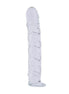 Lucent diamonds glass massager with a clear, textured surface and a tapered design for enhanced stimulation.
