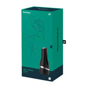 Satisfyer Men Classic in silver packaging with a minimalist line drawing and product details on the box.