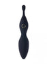 Black Tanda clitoral vibrator with textured tip and gold accent, featuring a power button in the center.