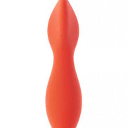 Share Satisfaction Cato paddle vibrator in a smooth, tapered design with a bright orange color.