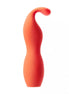 Ceba clitoral vibrator in a vibrant orange color with a curved design, featuring a smooth silicone texture.