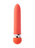 Share Satisfaction Cais Mini Vibe in bright coral color with a smooth silicone finish and silver base.