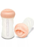 Zolo male masturbator in white and flesh tones, featuring a textured interior and deep throat design.