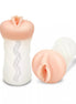 Zolo male masturbator with a soft shell, featuring a textured interior and realistic design in light colors.